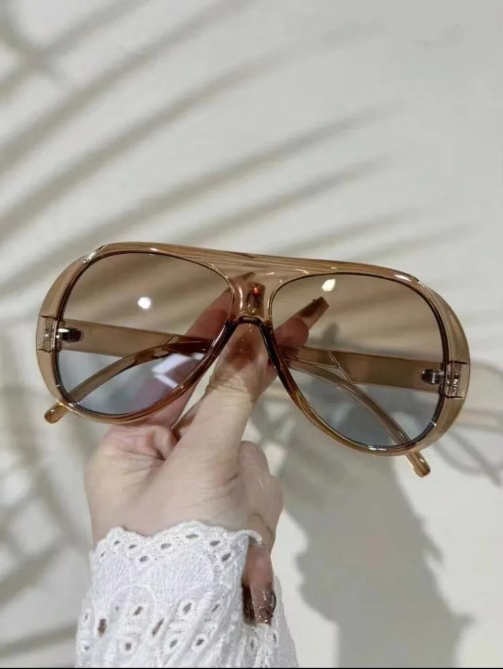 Aviator Gradient Lens Women's Sunglasses - Brown Frame, Blue Fade Lenses